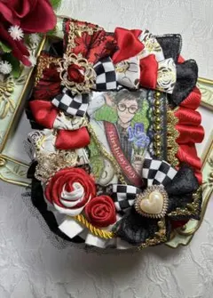 痛ケース 硬質ケース デコ 赤/黒/白 市松模様 B8