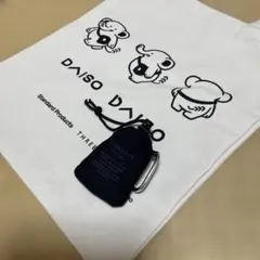 【非売品】DAISOトートバッグ＆THREEPPYエコバッグ(ブラック)のサムネイル