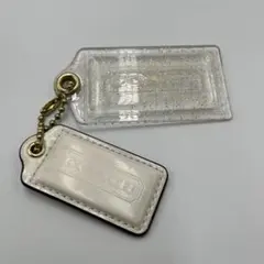 COACH コーチ チャーム キーホルダー ホワイト クリア ラメ