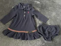 Ralph Lauren ネイビー 長袖ポロシャツワンピース 12M 80