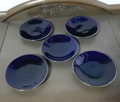 庫山窯 陶器皿 5枚セット 金縁