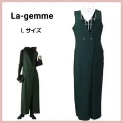 La-gemme ラップ風 オールインワンＶネック 楽ちん 大人サロペットのサムネイル