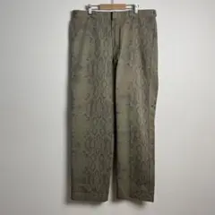 497 HUF×Dickies パイソン総柄 34 オリーブ直線美コラボ映え