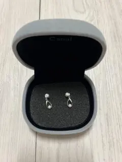 最終価格！カナル4°c k10ホワイトゴールドピアス