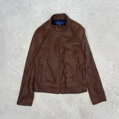 山羊革 レザージャケット 38 ブラウン シングルライダース 本革のサムネイル