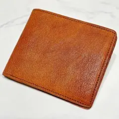 美品☆ゲンテン ゴートベーシック 二つ折り札入れ カードケース 山羊革 シボ加工