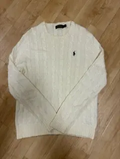 POLO RALPH LAUREN ケーブルニットセーター S ホワイト