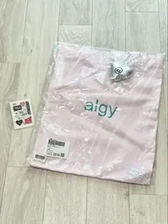 algy アルジー ロゴ入りピンクトートバッグ ハートチャーム シール付き