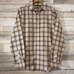 CIAOPANIC チェック柄シャツ L ベージュ 長袖 メンズ 春コーデ