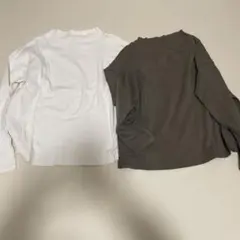 2枚セット　無印良品　白　カーキ　コットン 長袖Tシャツ S