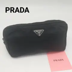 本物！【極美品】PRADA プラダ しわ加工 ナイロン 化粧ポーチ メイク