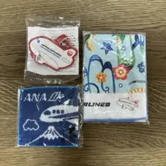 【新品未開封】ANA JAL ネームタグ タオル ハンカチ 3点のサムネイル