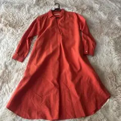 MELROSE CLAIRE オレンジ シャツワンピース 長袖
