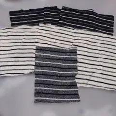 ボーダー(ストライプ) ニットハギレ 7枚セット