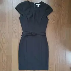 未使用 H＆M ブラック ベルト付きワンピース XS 32