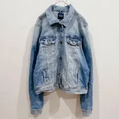 ストレッチ デニムジャケット 【L】ウォッシュ加工 Gジャン 定番