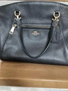 COACH ブラック レザー ショルダーバッグ