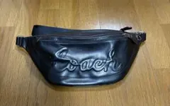 COACH ブラック レザー ボディバッグ