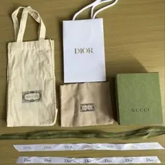 GUCCI・DIOR　箱　リボン　袋 ラッピング7点セット
