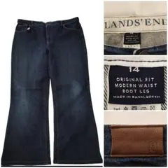 2470 LANDS'END ブーツカット デニム W35 大きいサイズ ビッグのサムネイル