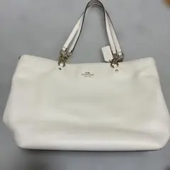 COACH ホワイトレザー ショルダーバッグ