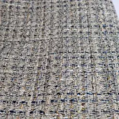 日本製ツィード生地　65×100+85×35cm ベージュ系×ブルー系