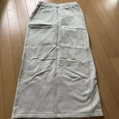 ホワイト スウェット ロングスカート