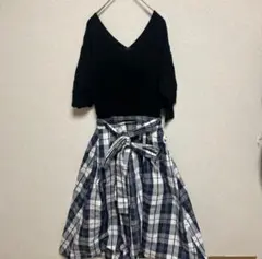 FRAY I.D タックスリーブニットコンビワンピース