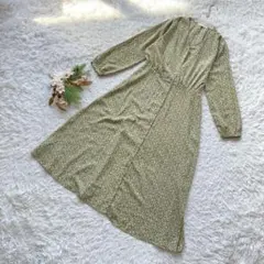 【サマンサモスモス】 (F) ワンピース ロング 花柄 長袖 洗える フェミニン