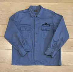TENDERLOIN テンダーロイン ワークシャツ 長袖 ブルー 刺繍ロゴのサムネイル