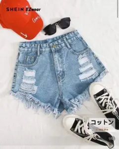 【新品未開封】ダメージショートデニムパンツ【Mサイズ】