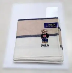 Polo Ralph Lauren　先染ハンカチ　ポロベア　アイボリー