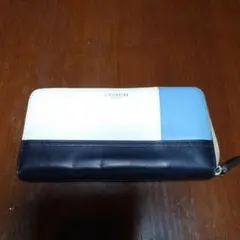 COACH 長財布 ホワイト/ブルー/ネイビー