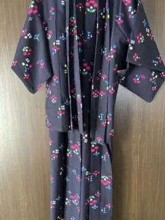 カラフル花柄 浴衣 長襦袢 羽織 セット 特注✨