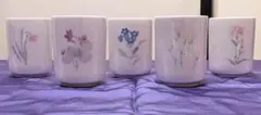 たち吉（橘吉）花柄湯呑み碗 5客セット