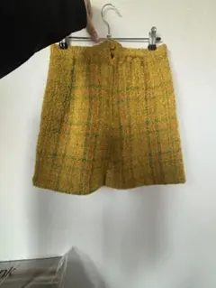 イエロー チェック柄 ショートパンツ Mサイズ