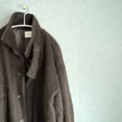 ダークブラウン フリース風コートEMMACLOTHES