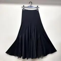6517★S 黒 メッシュ シンプル スカート 社交ダンス