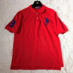 【美品希少】ポロバイラルフローレン レッド ビッグポニー 鹿の子 サイズXL