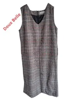 Doux Belle ツイード風チェック柄 ノースリーブワンピース Lサイズ