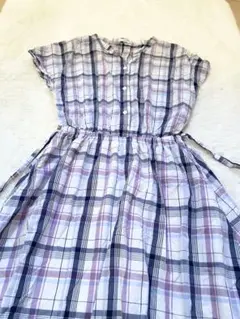 GLACIER チェック ワンピース L　ノースリーブ