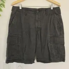 オールドネイビー ストレートカーゴ ハーフパンツ 34 XL 墨黒 綿のサムネイル