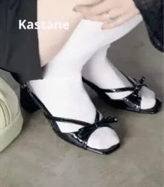 Kastane リボンストラップサンダル ブラックのサムネイル