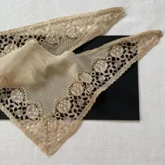 ◆フランスアンティーク｜ラスト1点ロングクロス、バテンレース、白糸刺繍、手作り Vintageレース ホワイトバテンレース ロングクロス ◇フランス