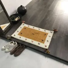 ギャッベ ギャベ 玄関マット 45x75cm 2go/wh ⑩