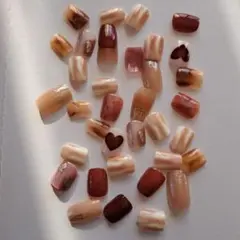 ネイルチップセット 36個 ブラウン ベージュ系　まとめ売り