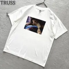 トラス 【L】 トップス カットソー Tシャツ プリント カジュアル 猫 ネコのサムネイル