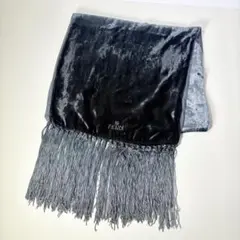 美品FENDI リバーシブル シルク レーヨン ポリ ストール マフラー グレーのサムネイル