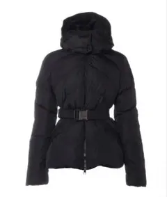 MONCLER フード付き ブラックダウンジャケット2（ベルト付き）