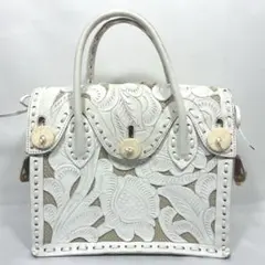 【希少】 Carving tribes Maestra S ハンドバッグ 麻×白